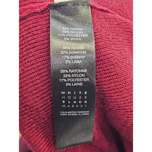 WHBM M Burgundy Colorblock Poncho Sweater Cape Wrap Fall winter‎ Layering EUC - Picture 10 of 11